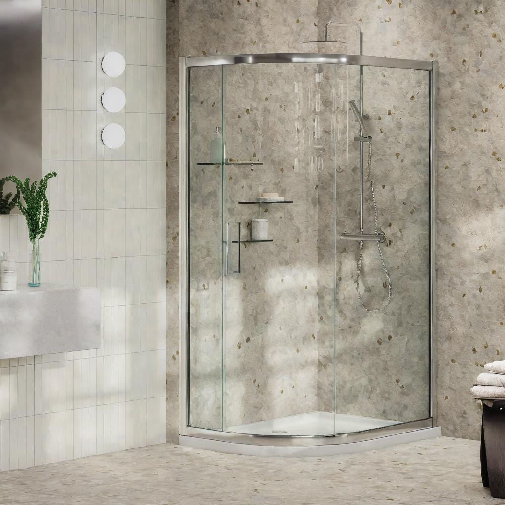 Aquarius Bathrooms Quadrant Shower Enclosure Silver / 1200mm x 800mm Aquarius Pluvia 8mm Quadrant Single Sliding Shower Door