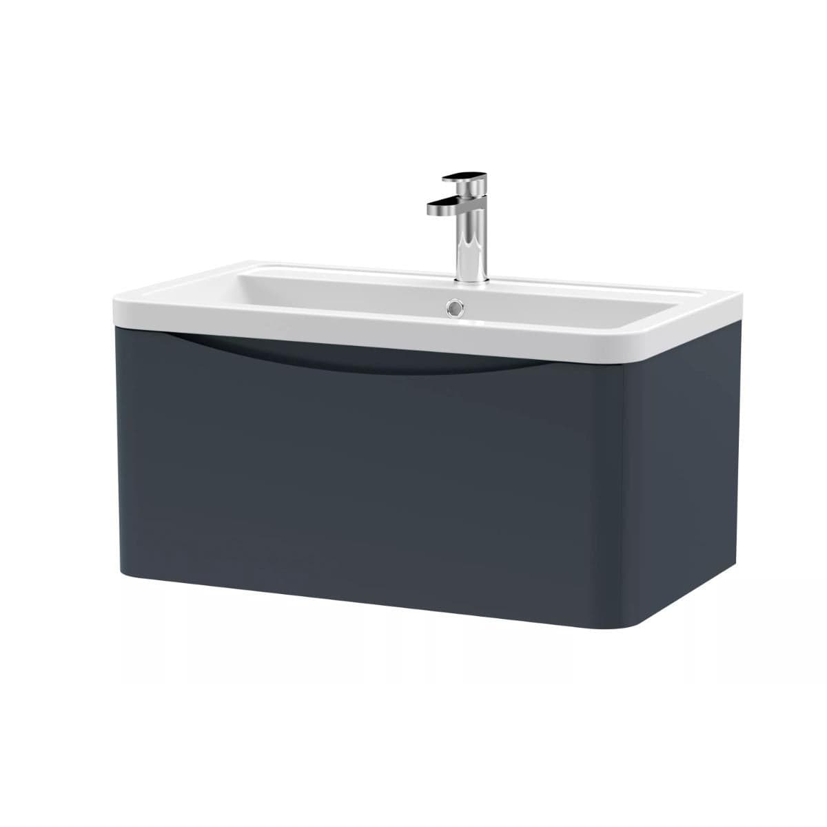 Aquarius Bathrooms Wall Mounted Vanity Unit Aquarius Seren 800mm Wall Mounted One Drawer Vanity Unit with Basin