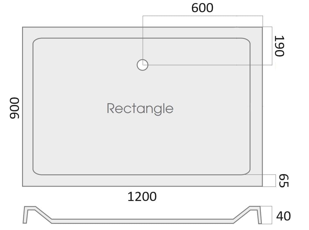 Aquarius Bathrooms Shower Tray 1200 x 900mm Aquarius Vital Rectangular Shower Tray Stone Resin