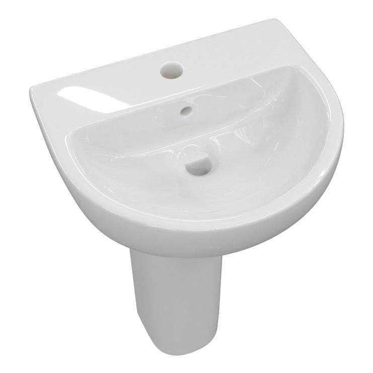 Aquarius Bathrooms Pedestal Basin Aquarius Willow 1 Tap Hole Basin with Full Pedestal