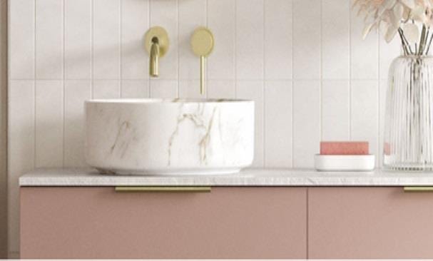 Aquarius Bathrooms Countertop Basin Aquarius V-Series 2 Round 0TH Vessel Wash Bowl 355mm Marble Effect AQVS0052