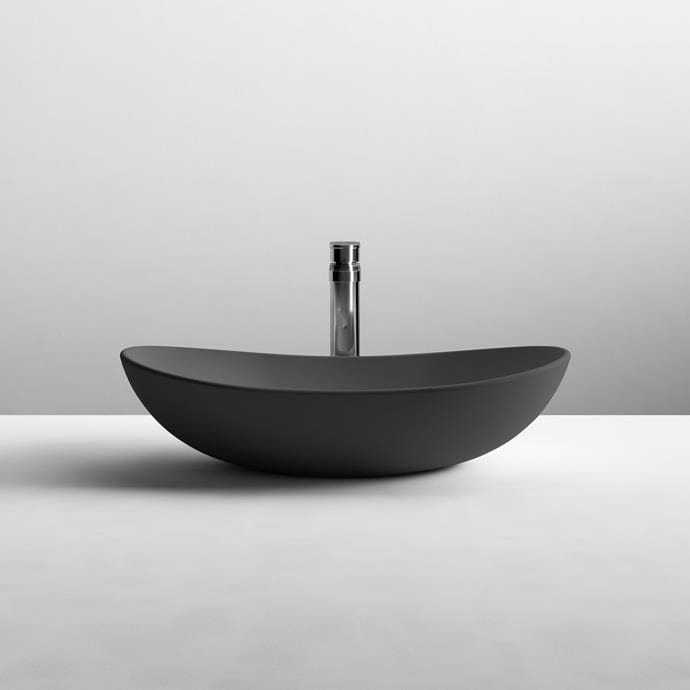 Aquarius Bathrooms Countertop Basin Matt Black Aquarius Sirona Curved Oval Countertop Basin 615mm
