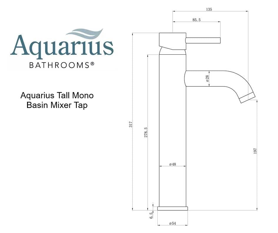 Aquarius Bathrooms Mono Basin Tap Aquarius Zanelli Tall Basin Mixer Tap