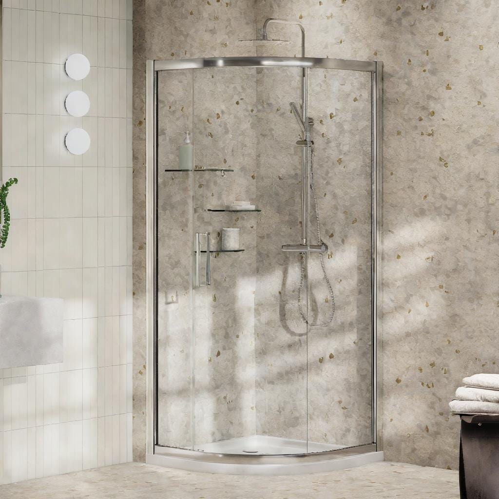 Aquarius Bathrooms Quadrant Shower Enclosure Silver / 800mm Aquarius Pluvia 8mm Quadrant Single Sliding Shower Door