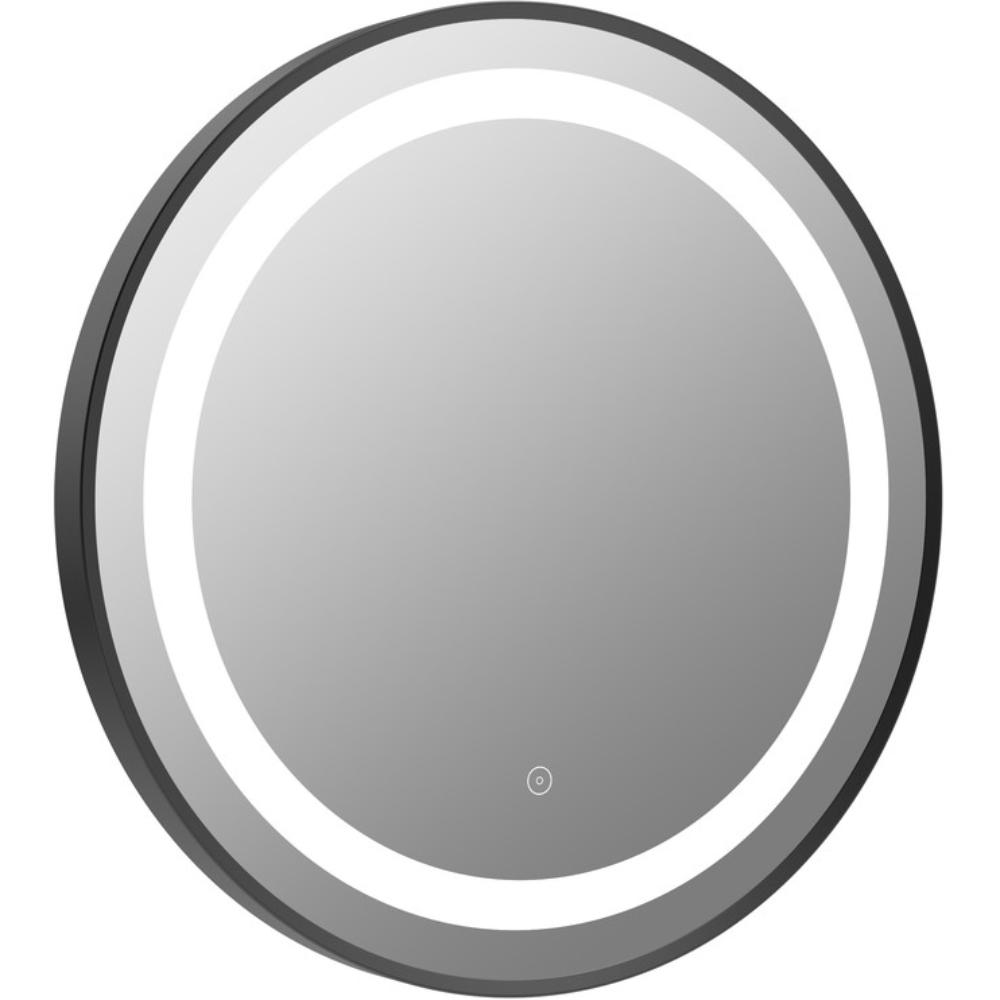 Aquarius Bathrooms Illuminated Mirror Matt Black Aquarius Cirq 600mm Round Front LED Mirror