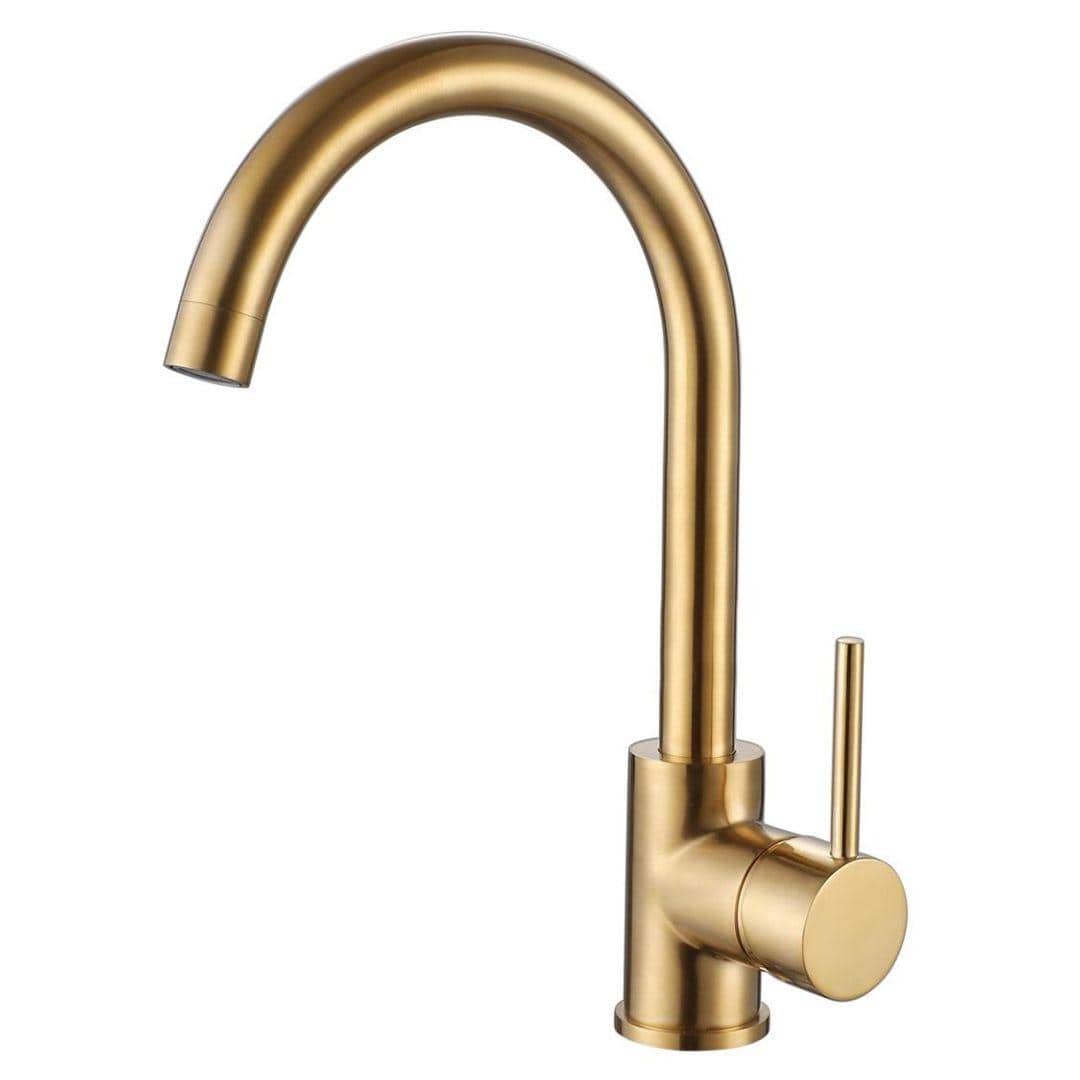 Aquarius Bathrooms Kitchen Tap Brushed Brass Aquarius TrueCook Single Lever Kitchen Mixer Tap