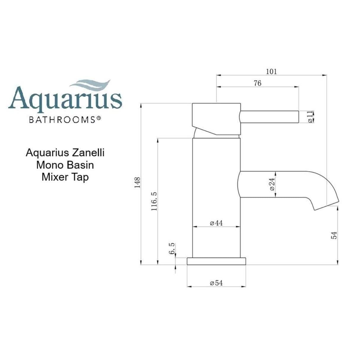 Aquarius Zanelli Mono Basin Mixer Tap with Waste