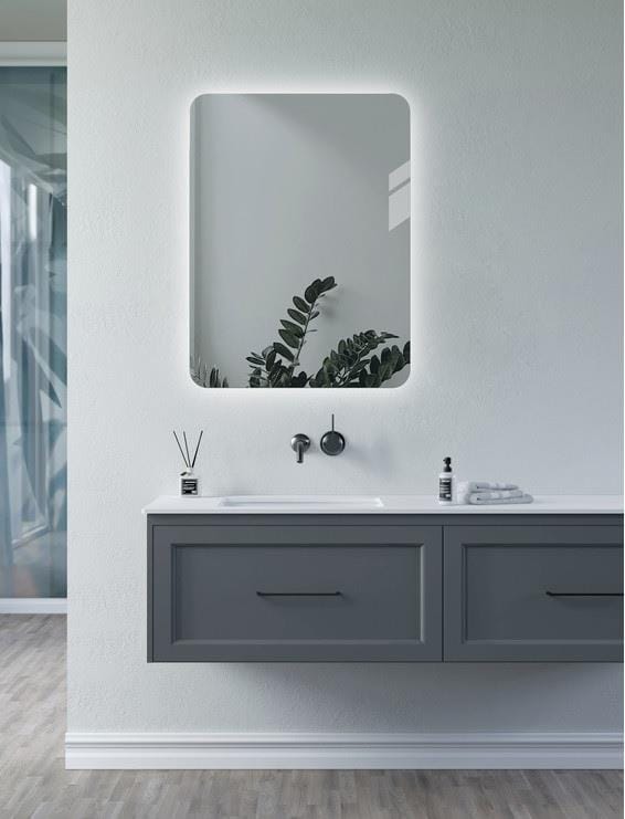 Aquarius Bathrooms Illuminated Mirror Aquarius Muse 500 x 700mm Rectangle Back-Lit LED Mirror AQMU0086
