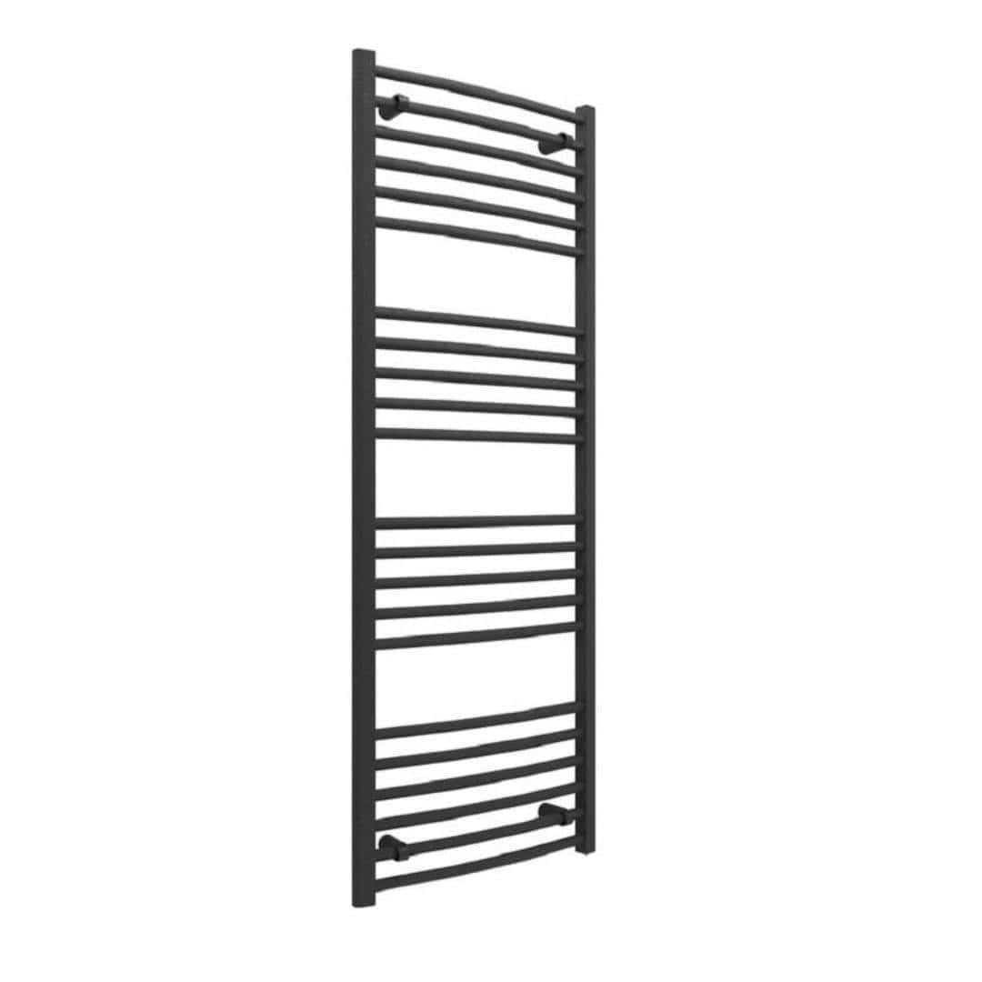 Aquarius Bathrooms Ladder Rail 1600 x 500mm Aquarius Graph High Heat Output Curved Ladder Rail in Anthracite