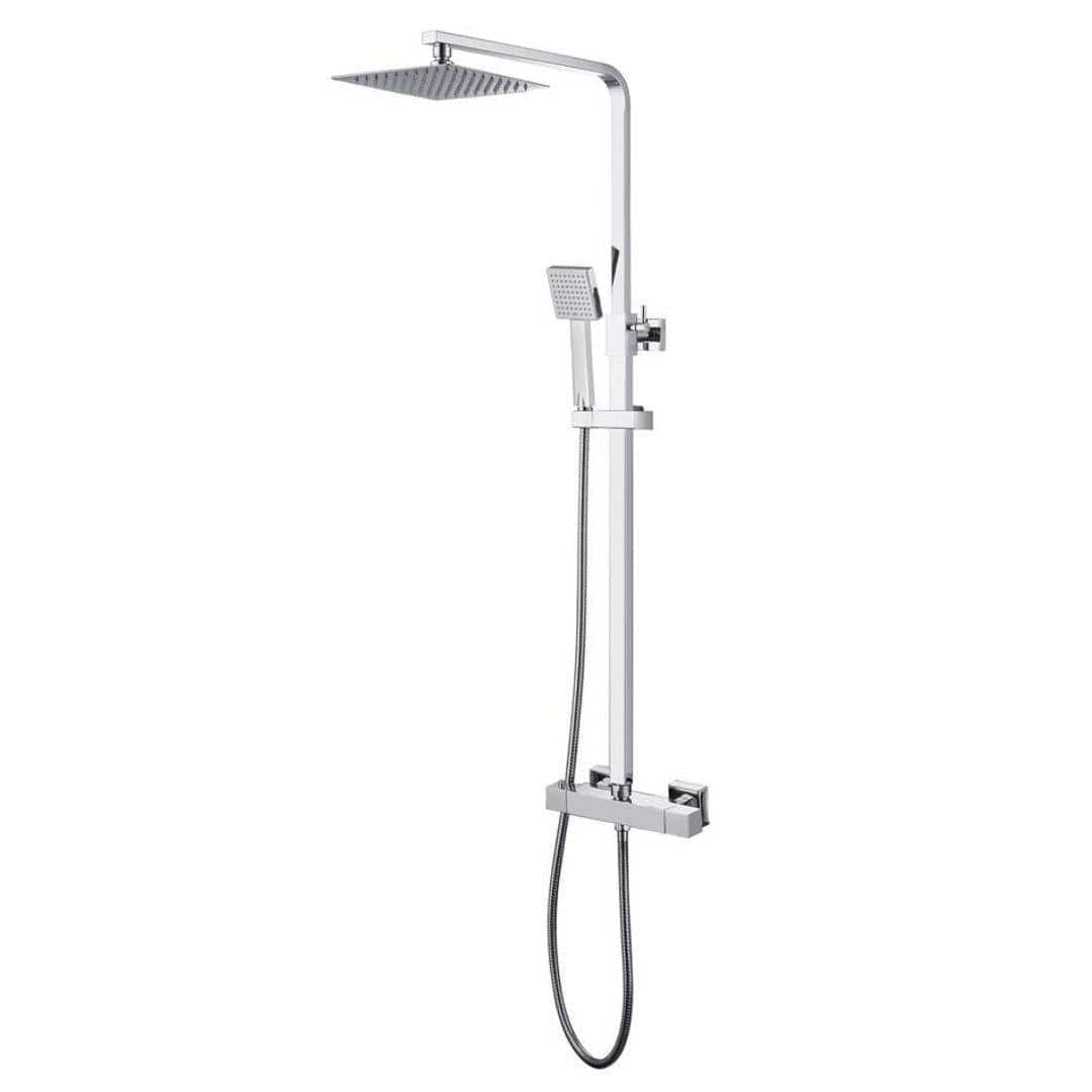 Aquarius Bathrooms Bar Shower Kit Aquarius RainLux Eco Square Adjustable Exposed Bar Shower System