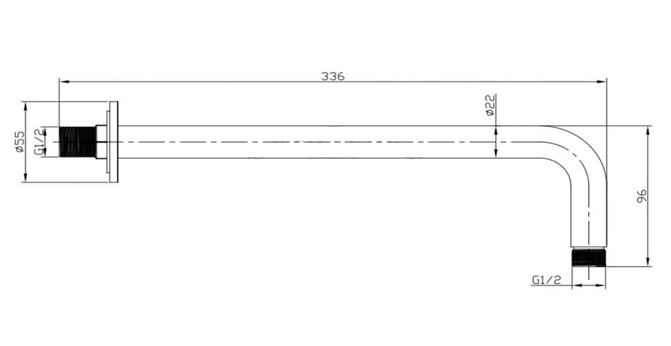 Aquarius Bathrooms Shower Arm Aquarius RainLux 300MM Round Wall Shower Arm Matt Black AQRL01MB