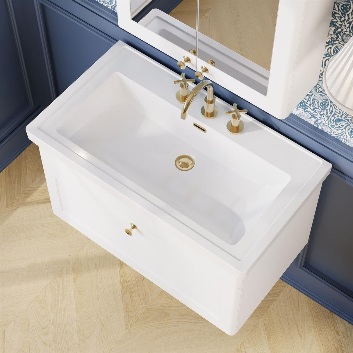 Aquarius Bathrooms Wall Mounted Vanity Unit Aquarius Leighton 800mm Wall Mounted One Drawer Vanity Unit with Basin