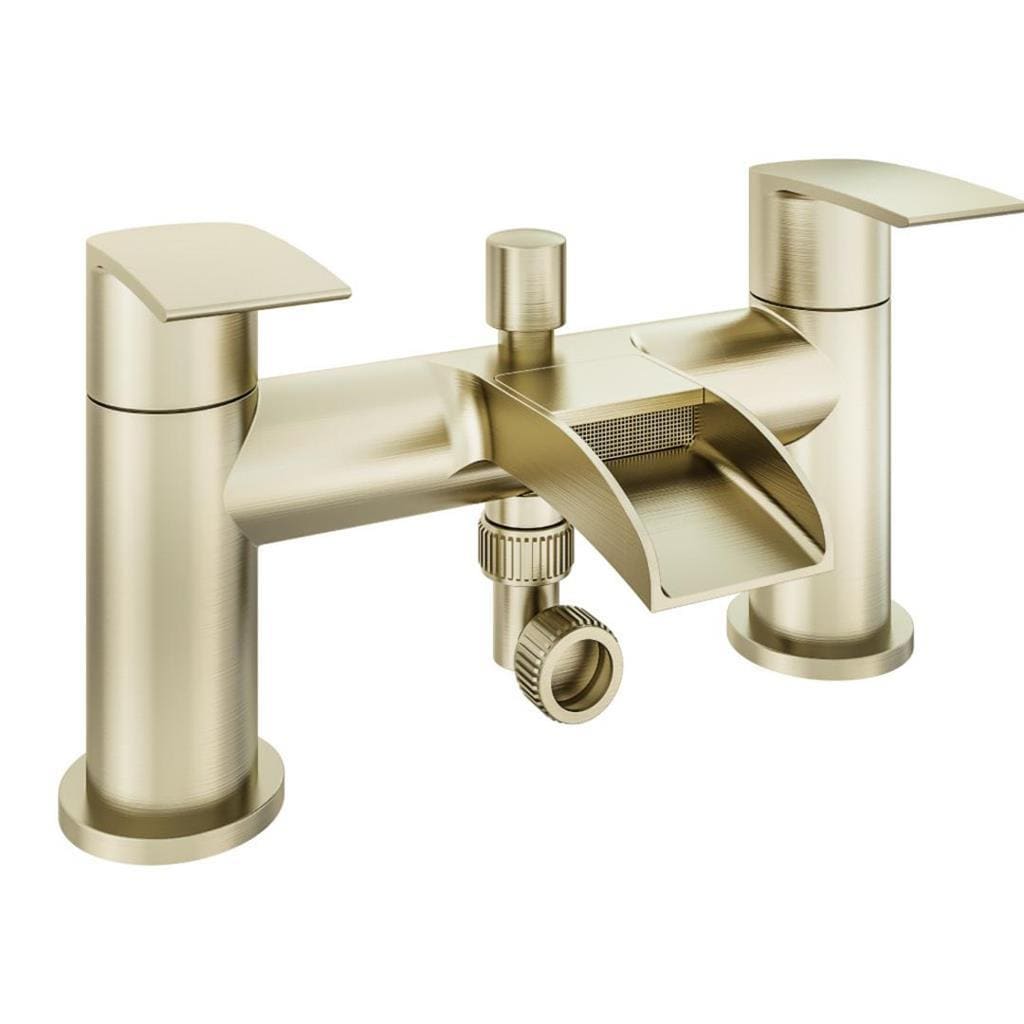 Aquarius Bathrooms Bath Shower Mixer Brushed Brass Aquarius Niagara Waterfall Bath Shower Mixer with Kit
