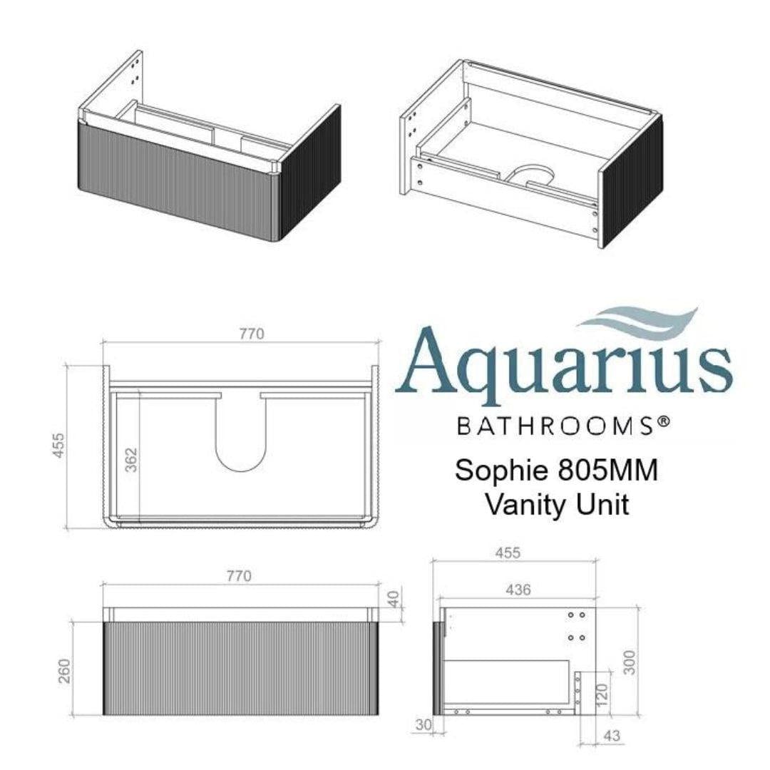 Aquarius Wall Mounted Vanity Unit Aquarius Sophie Vanity Unit with 1 Taphole Basin