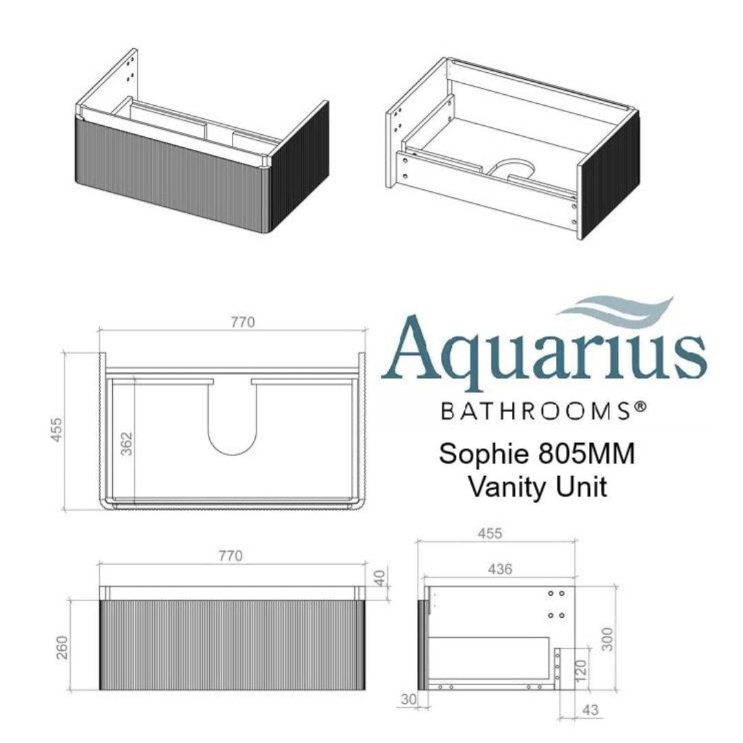 Aquarius Bathrooms Wall Mounted Vanity Unit Aquarius Sophie Wall Hung One Drawer Vanity Unit with 1 Tap Hole Basin
