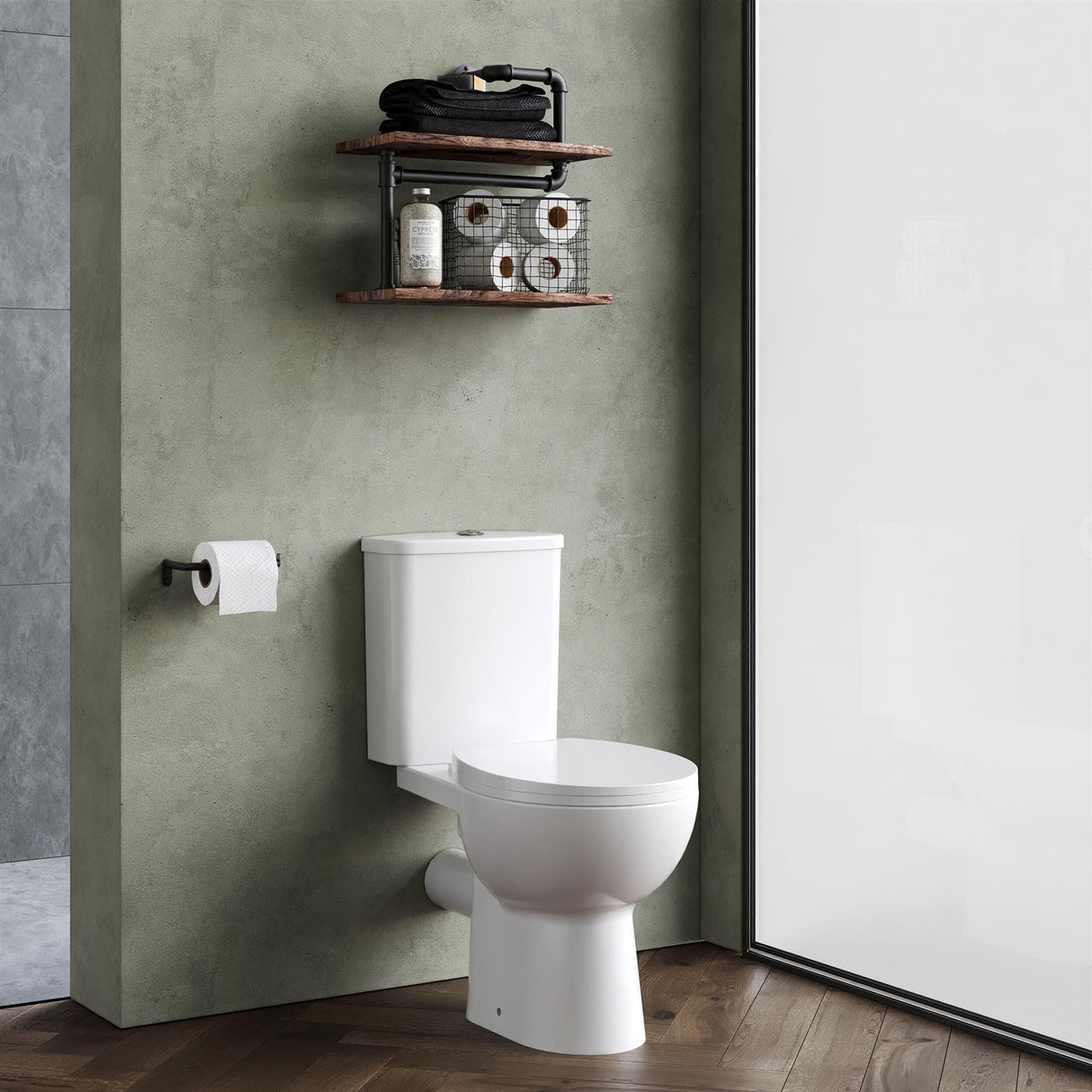 Aquarius Bathrooms Close Coupled Toilet Aquarius Sydney Rimless Open Back Close Coupled Toilet with Soft Close Seat
