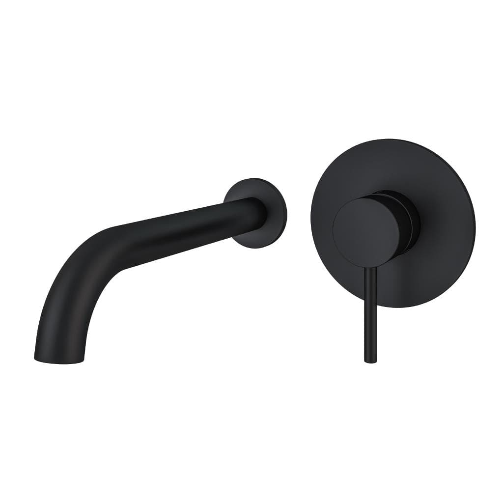 Aquarius Bathrooms Wall Mounted Basin Tap Matt Black Aquarius Curve Wall Mounted Basin Mixer Tap