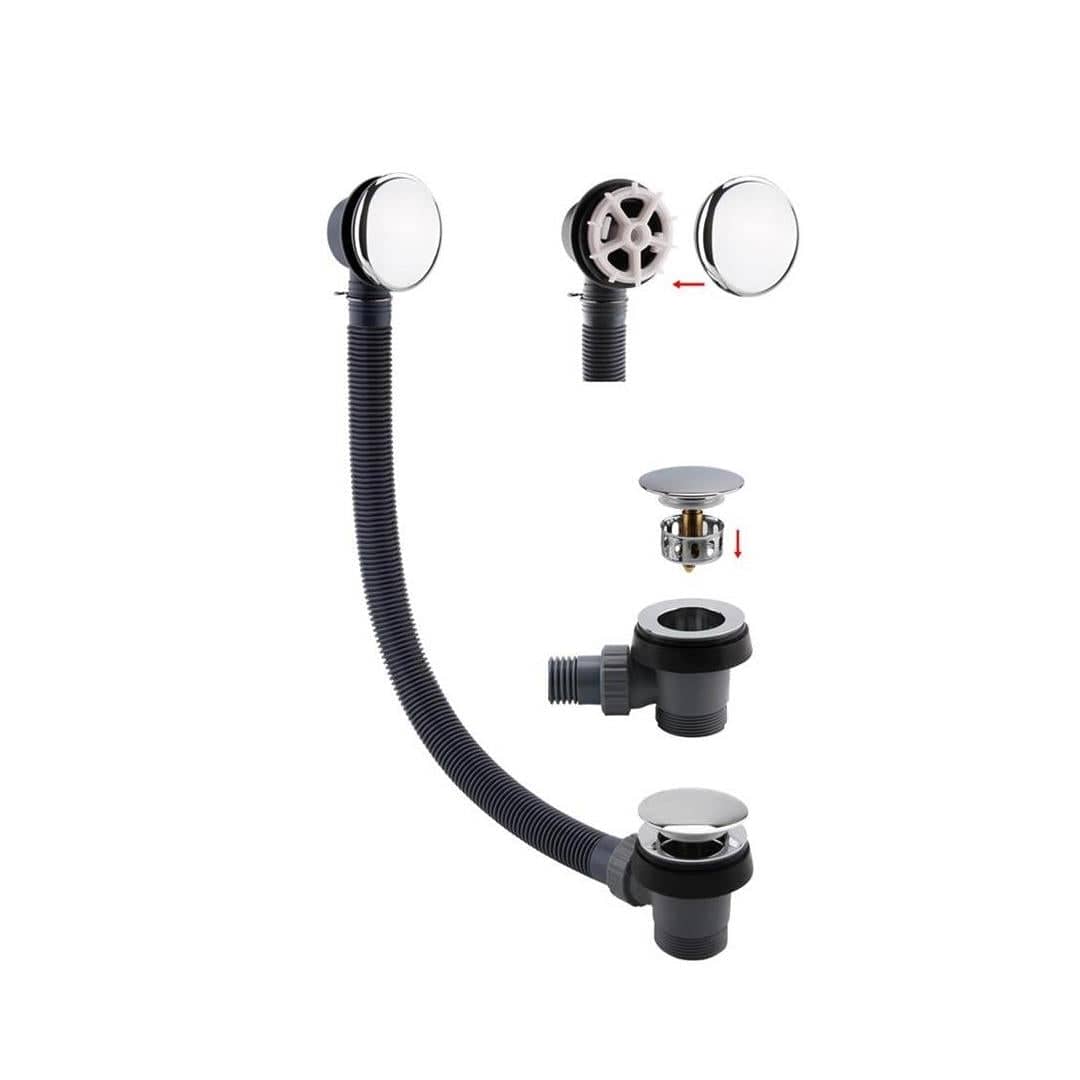 Aquarius Bathrooms Bath Waste Chrome Aquarius FT Easy Clean Click Clack Bath Waste and Overflow