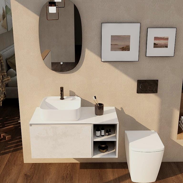 Aquarius Wall Mounted Unit Aquarius JF-Series 900mm Single Drawer Vanity Unit with Countertop