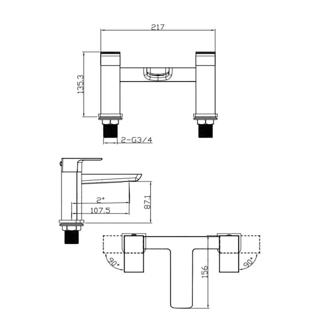 Aquarius Bathrooms Bath Mixer Aquarius Hydro Bath Filler Tap