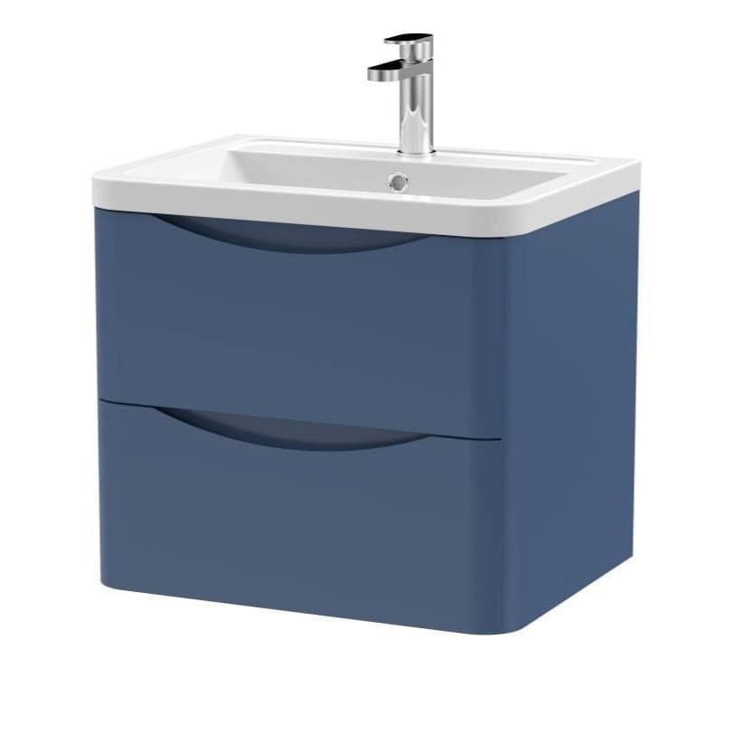 Aquarius Bathrooms Wall Mounted Vanity Unit Aquarius Seren 600mm Wall Mounted Two Drawer Vanity Unit with Basin