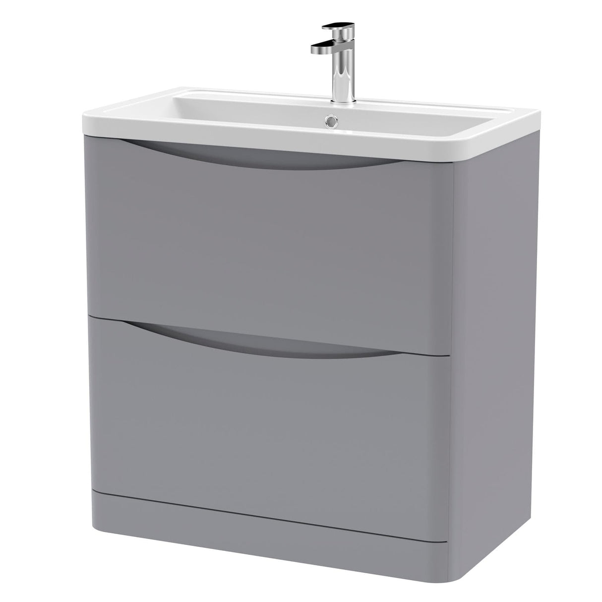 Aquarius Bathrooms Floor Standing Vanity Unit Aquarius Seren 800mm Floor Standing Two Drawer Vanity Unit with Basin
