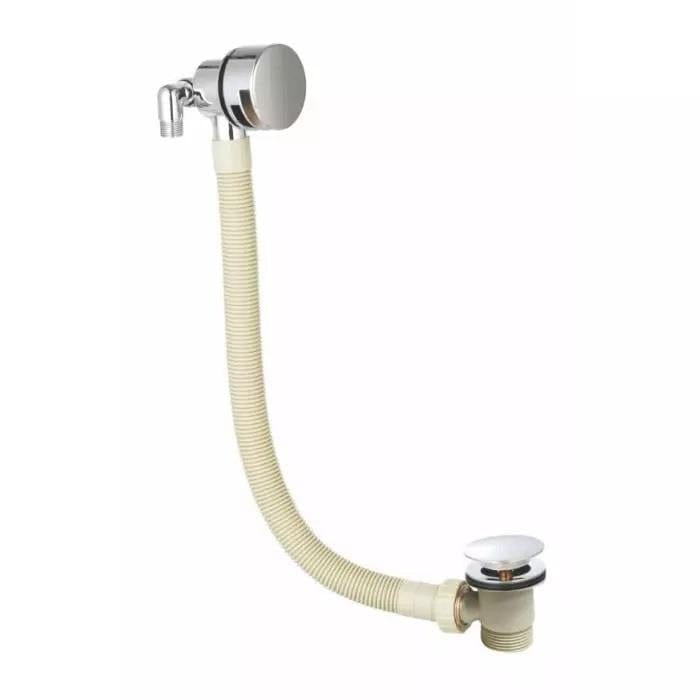 Aquarius Bathrooms Concealed Shower/Overflow Kit Aquarius RainLux Round Chrome 2 Outlet Overflow Filler Shower Bundle AQRLOFKIT03CR