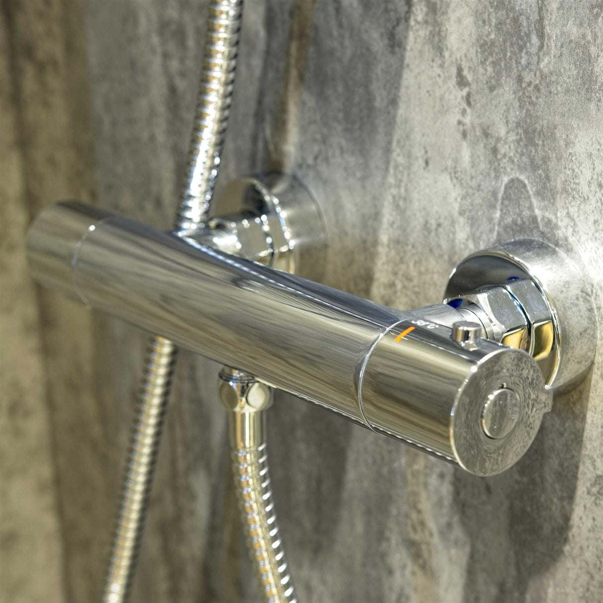 Aquarius Bathrooms Bar Valve Kit Aquarius RainLux Easy-Fit Round Bar Shower Valve and Kit Chrome AQRL31BARCH