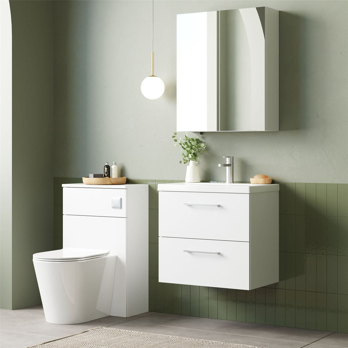 Aquarius Wall Mounted Vanity Unit Aquarius Brisbane 600mm Wall Hung 2 Drawer Vanity Unit with 1 Tap Hole Mid Edge Basin