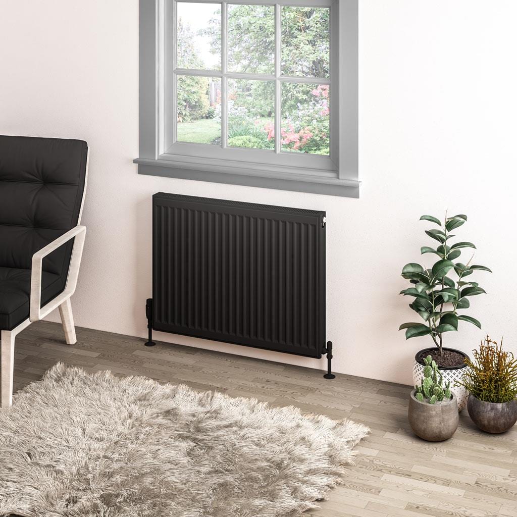 Aquarius Bathrooms Bathroom Heating 600 x 800 Aquarius Type 11 Compact Panel Radiator In Matt Black