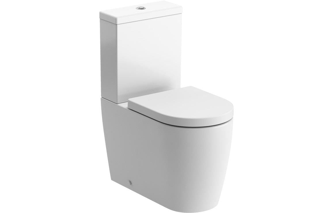 Aquarius Bathrooms Close Coupled Toilet Aquarius Emma Rimless Close Coupled Fully Shrouded WC and Soft Close Seat