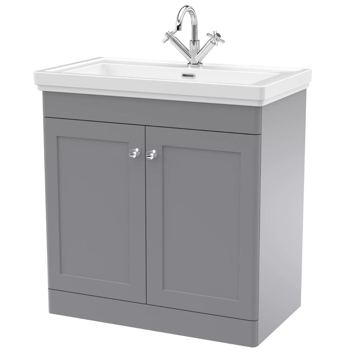 Aquarius Bathrooms Floor Standing Vanity Unit Aquarius Leighton 800mm Floor Standing Two Door Vanity Unit with Basin