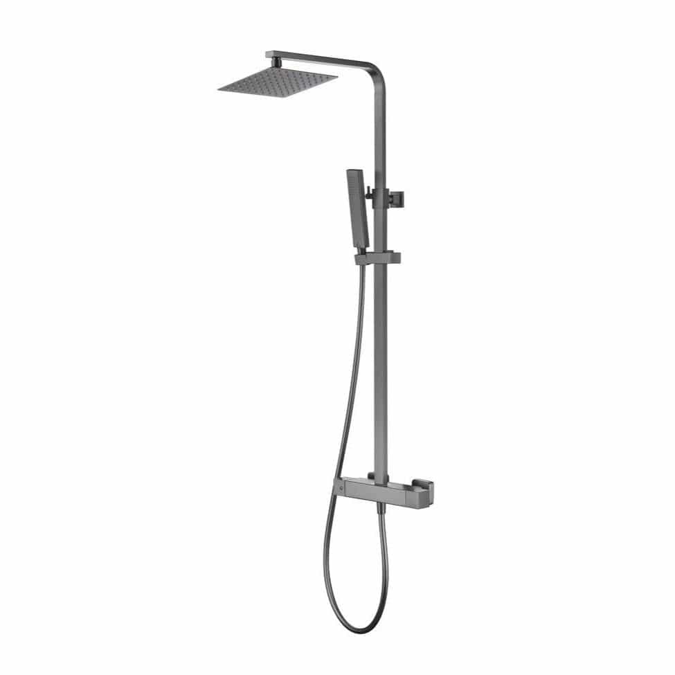 Aquarius Bathrooms Exposed Shower Set Aquarius RainLux Cool Touch Adjustable Square Exposed Shower Valve and Kit