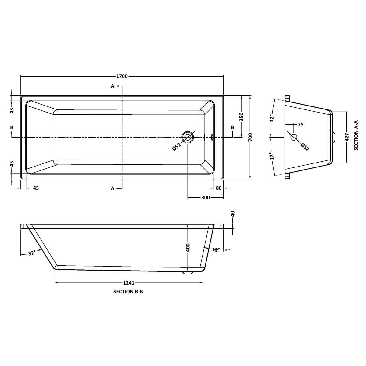 Aquarius Bathrooms Single Ended Bath Aquarius Brenig Single Ended Bath With Legs Set