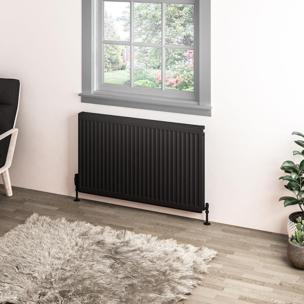 Aquarius Bathrooms Bathroom Heating 600 x 1000 Aquarius Type 11 Compact Panel Radiator In Matt Black