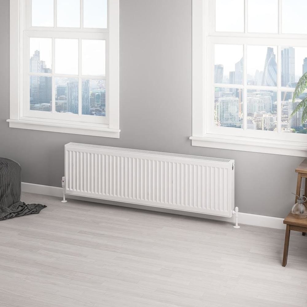 Aquarius Bathrooms Bathroom Heating 400 x 1400 Aquarius Type 22 Compact Panel Radiator in Gloss White