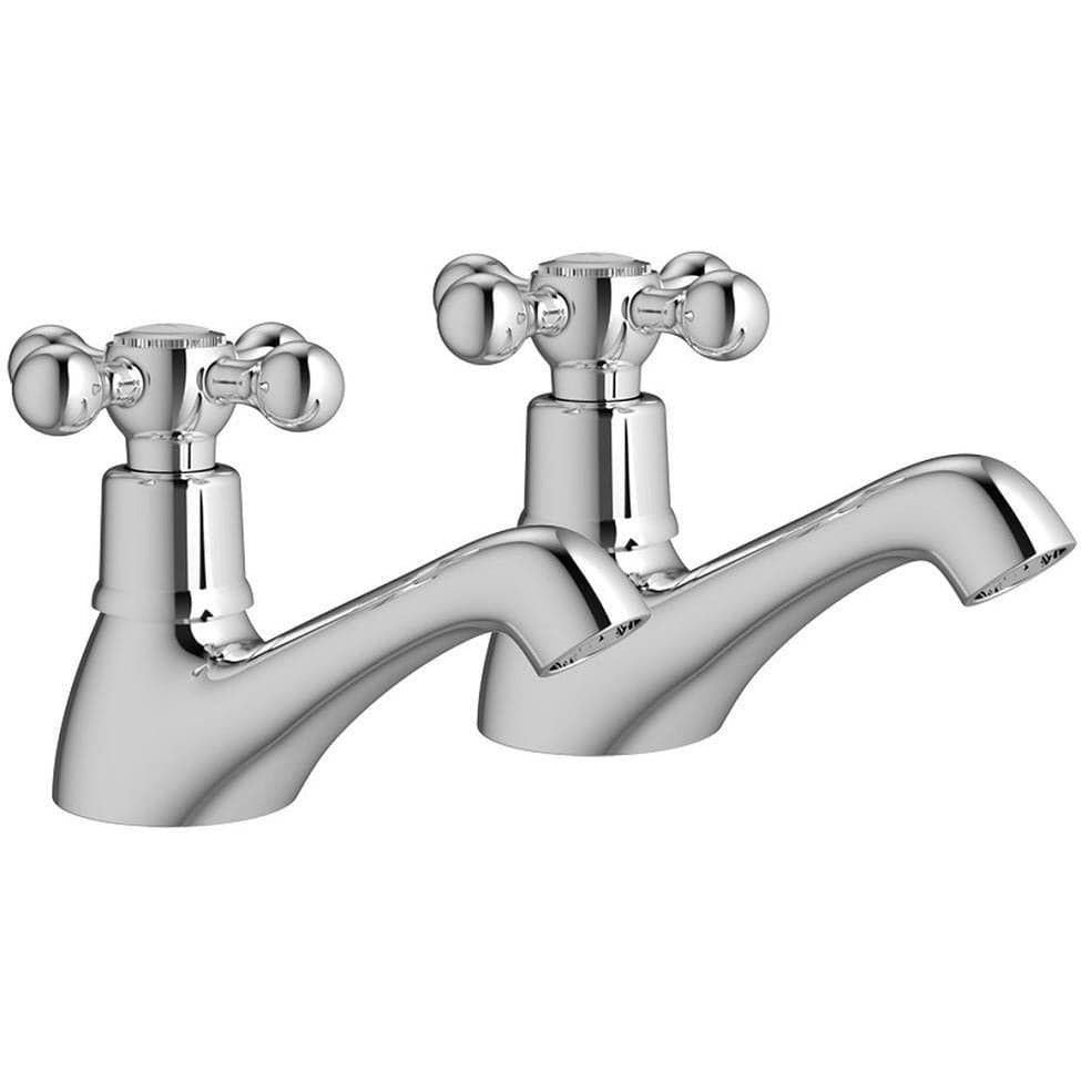 Aquarius Bathrooms Pillar Taps Aquarius Timeless Crosshead Basin Pillar Taps in Chrome