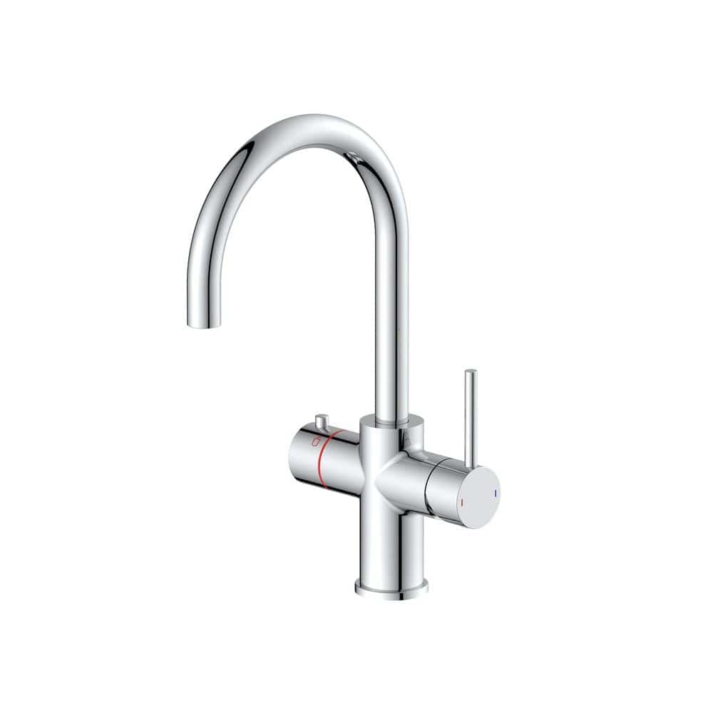 Aquarius Bathrooms Instant Hot Water Tap Chrome Aquarius TrueCook 3-in-1 Instant Hot Water Kitchen Tap with Swan Spout