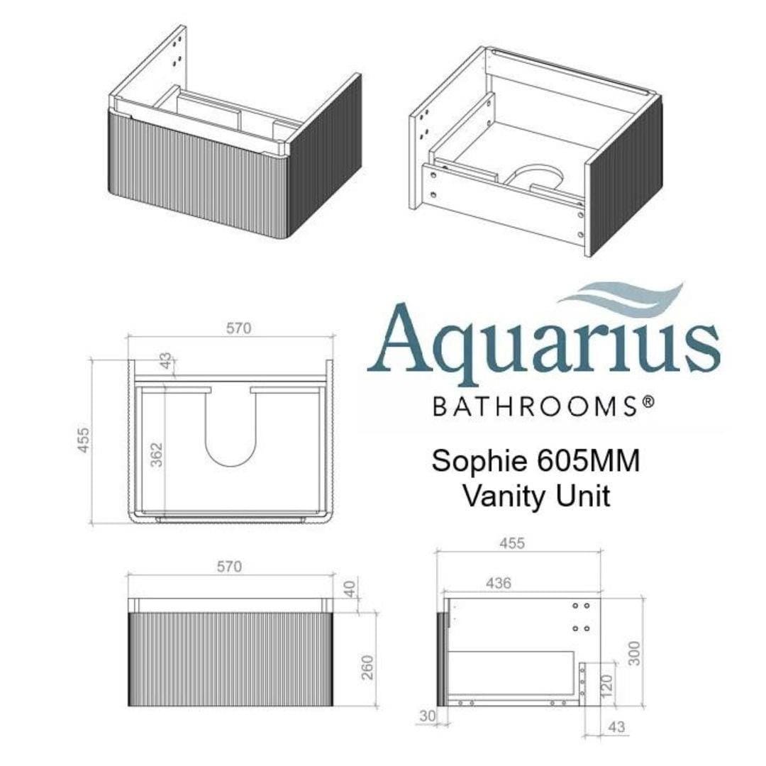 Aquarius Bathrooms Wall Mounted Vanity Unit Aquarius Sophie Wall Hung One Drawer Vanity Unit with 1 Tap Hole Basin