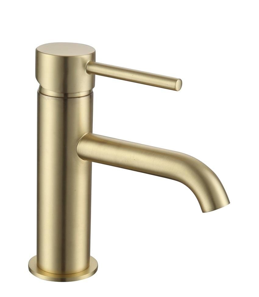 Aquarius Bathrooms Mono Basin Tap Brushed Brass Aquarius RF-Series Cold Start Mono Basin Mixer Tap with Waste
