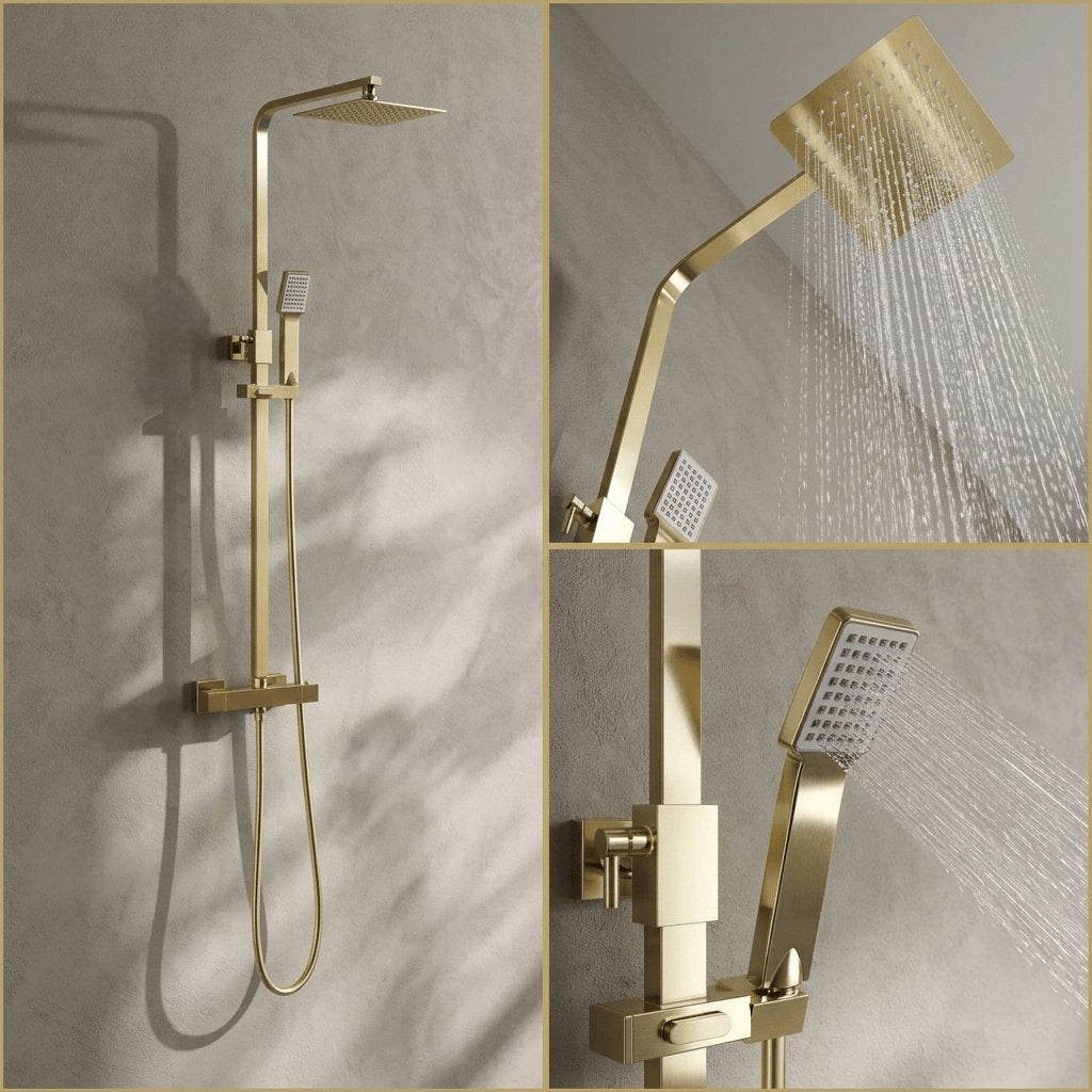 Aquarius Bathrooms Exposed Shower Set Aquarius Zacha Square Adjustable Shower Valve & Kit