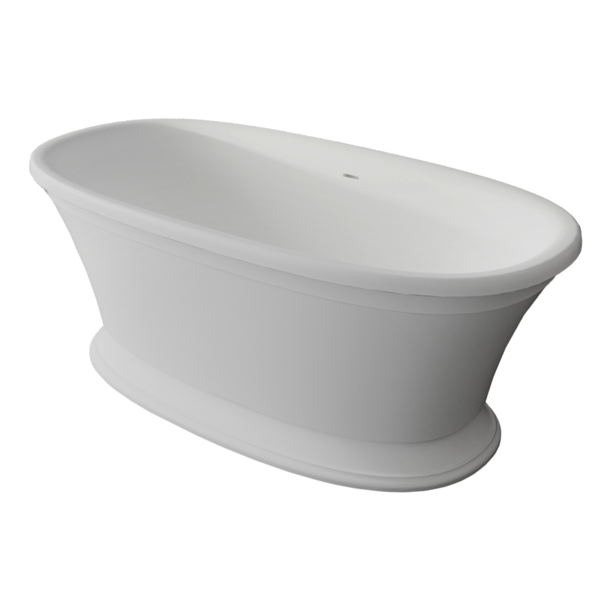 Aquarius Como Freestanding Roll Top Stone Bath in Gloss White - 1672 x 830mm