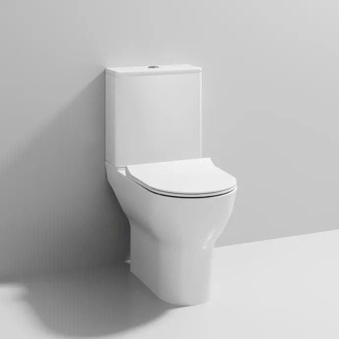 Aquarius Bathrooms Close Coupled Toilet Aquarius Vista Rimless Short Projection Close Coupled Toilet with Soft Close Seat