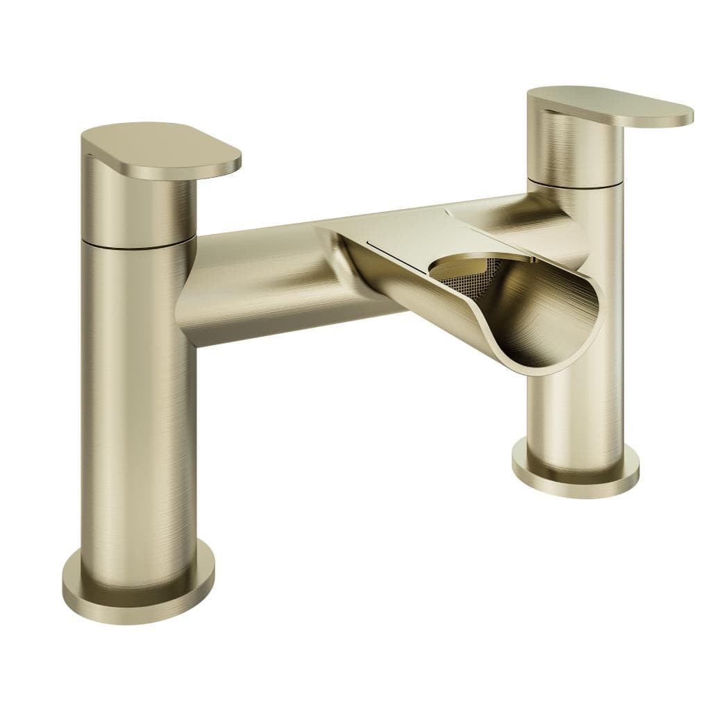 Aquarius Bathrooms Bath Mixer Brushed Brass Aquarius Horseshoe Waterfall Bath Filler Mixer Tap