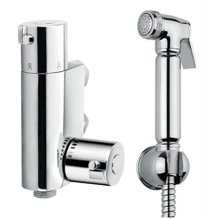 Aquarius Bathrooms Douche Chrome Aquarius FT Shattaf Douche Kit with Thermostatic Mini Valve