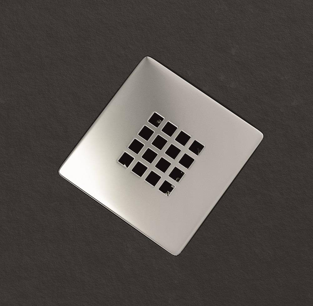 Aquarius Honiston Mineral Composite Slate Effect Shower Tray in Charcoal Grey