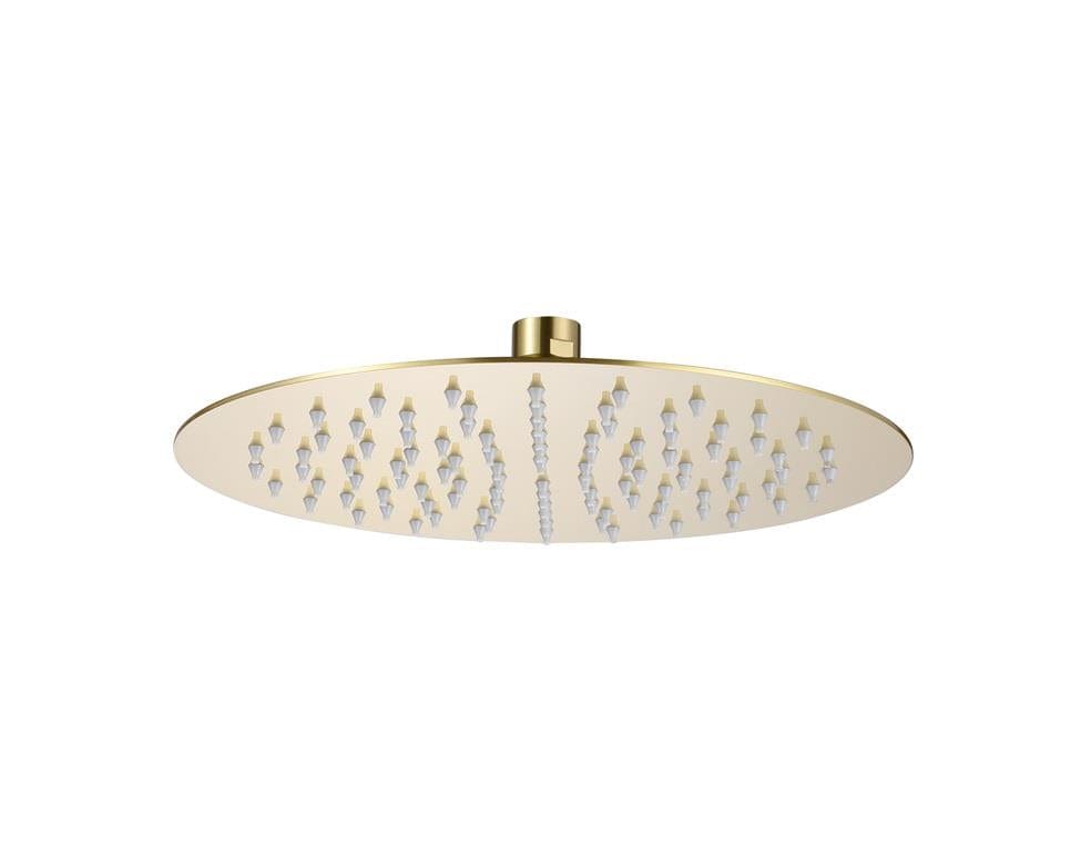 Aquarius Bathrooms Shower Head Aquarius RainLux 250MM Round Slim Shower Head Brushed Brass AQRL2525BB