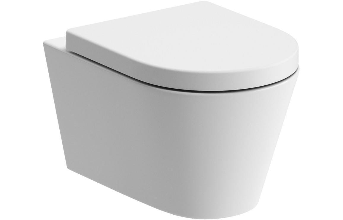 Aquarius Bathrooms Wall Hung Toilet Aquarius Emma Rimless Wall Hung WC with Soft Close Seat