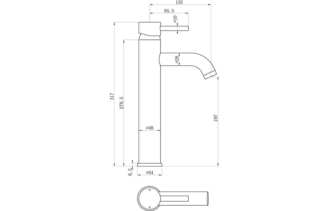 Aquarius Bathrooms Mono Basin Tap Aquarius Zanelli Tall Basin Mixer Tap
