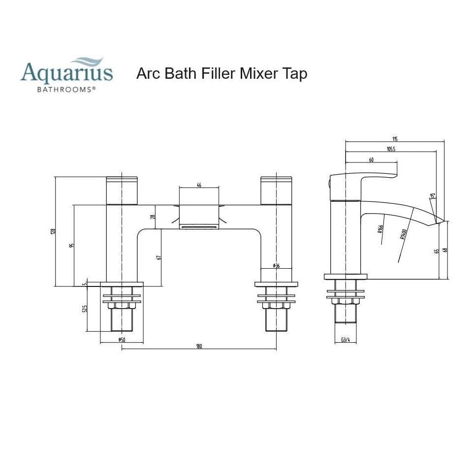 Aquarius Bathrooms Bath Mixer Aquarius Arc Bath Filler Mixer Tap
